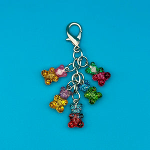Glitter Gummy Bear Cluster -  vintage keychain vintage charms for bag nostalgia vintage keychains y2k collectible - Bag Crap