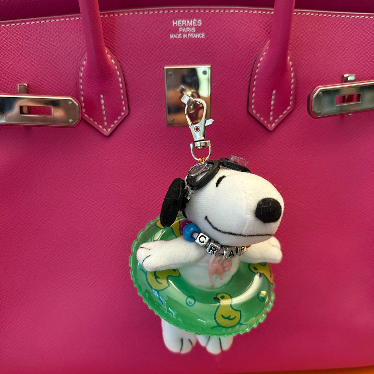 Plush Snoopy   with Pool Floatie + Goggles - snoopy rar peanuts vintage keychain vintage charms for bag nostalgia vintage keychains y2k collectible - Bag Crap