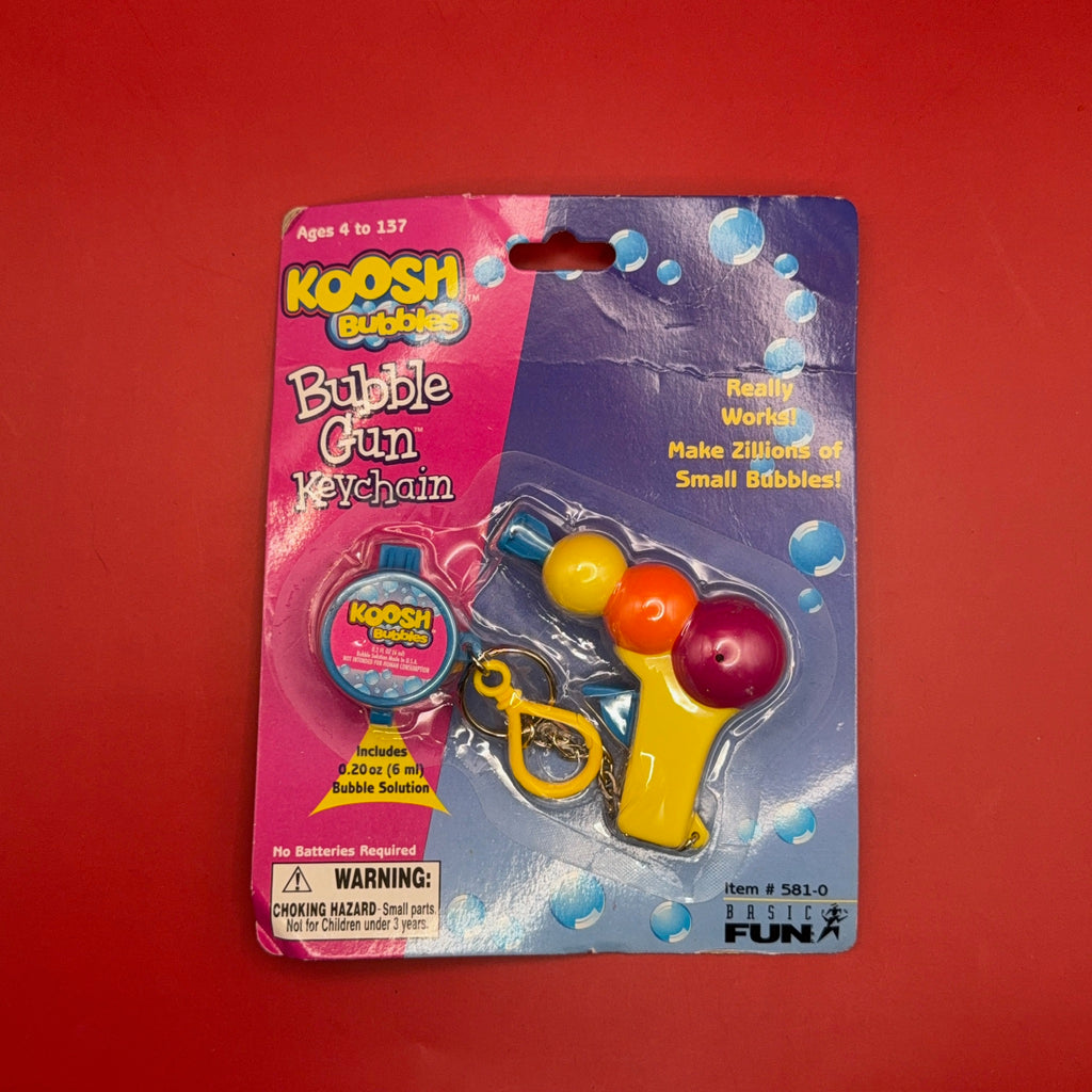 NIB 90s Vintage Keychain: Koosh Bubbles Bubble Gun
