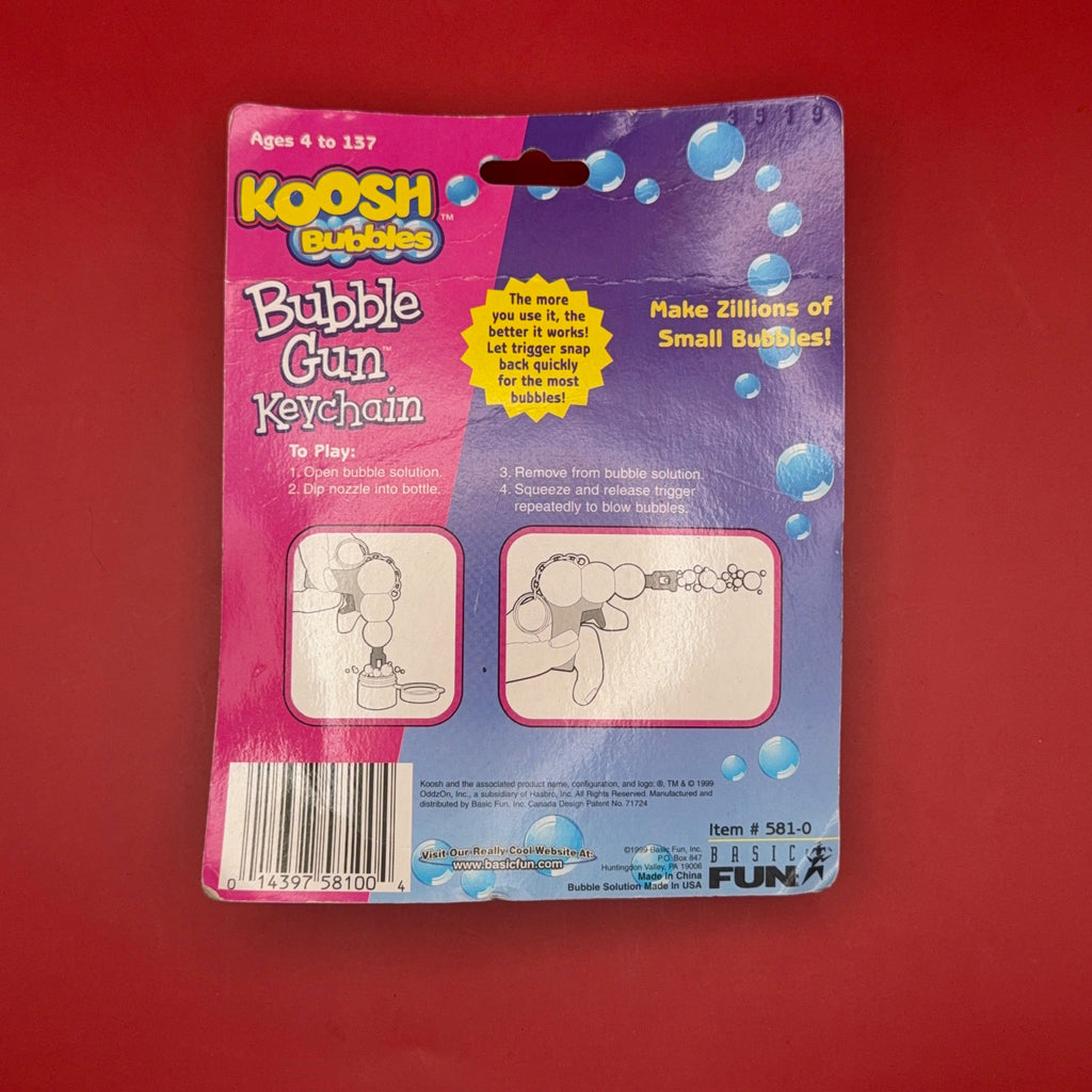 NIB 90s Vintage Keychain: Koosh Bubbles Bubble Gun