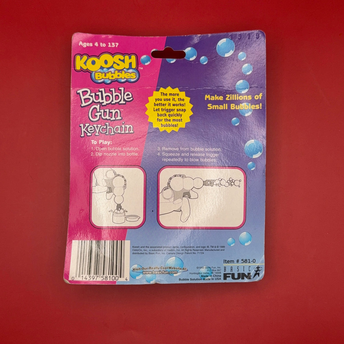 NIB 90s  : Koosh Bubble Gun -  vintage keychain vintage charms for bag nostalgia vintage keychains y2k collectible - Bag Crap
