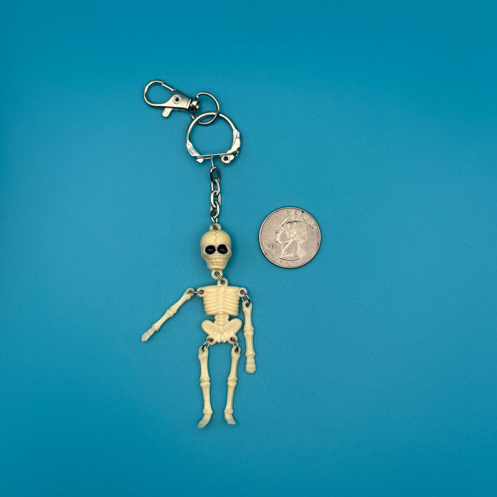 Vintage Spooky Skeleton Halloween Keychains & Bag Charms