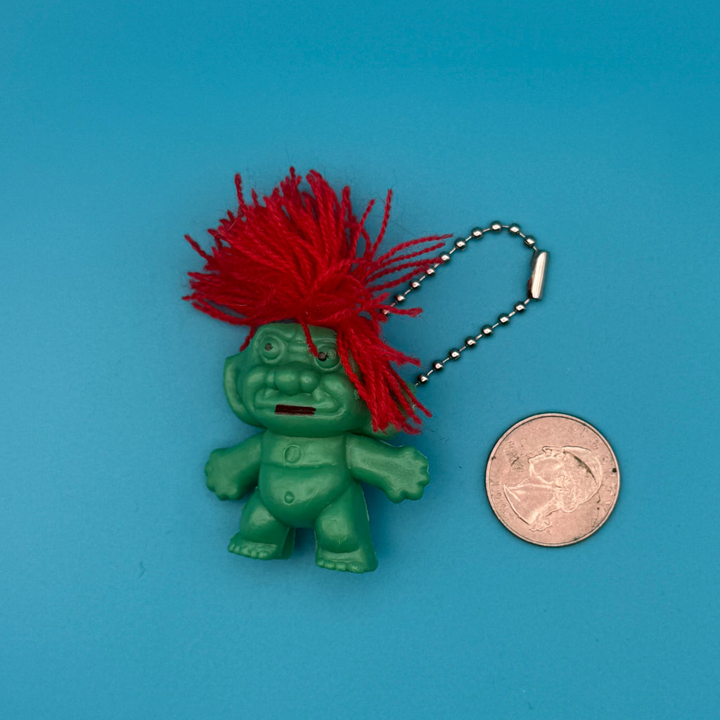 Vintage 1980s String Hair Troll Doll Bag Charms