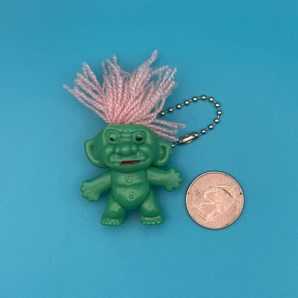 Vintage 1980s String Hair Troll Doll Bag Charms