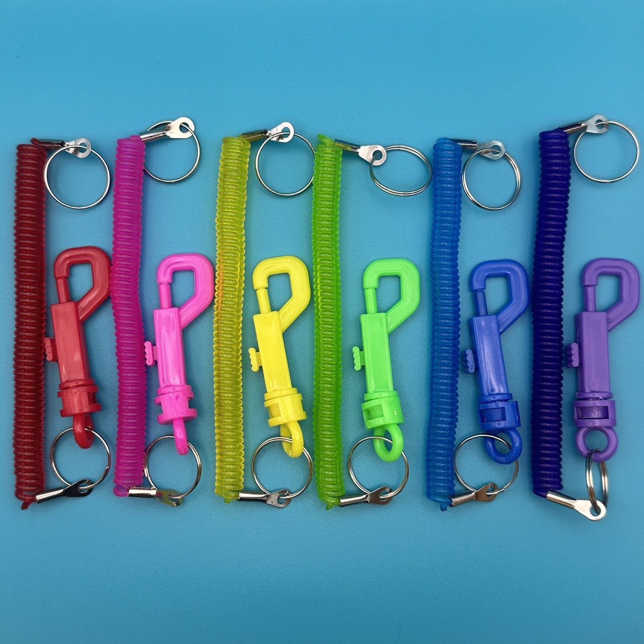 Colorful Plastic Lobster Clip & Rubber Coil : You Pick - clips carabiners charms keychains bag designer vintage keychain vintage charms for bag nostalgia vintage keychains y2k collectible - Bag Crap