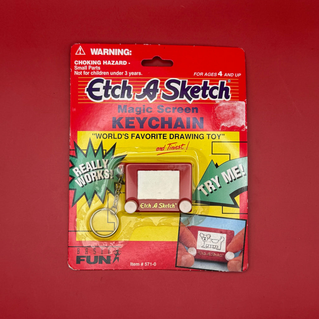 NIB 90s Vintage Keychain: Etch-A-Sketch Magic Screen