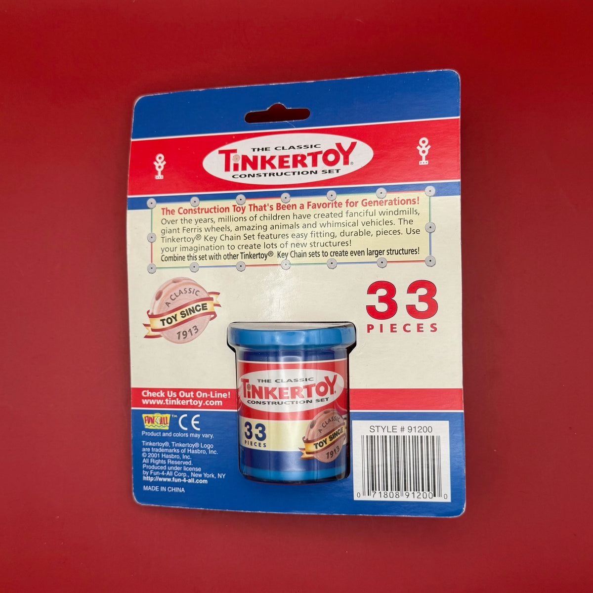 NIB   : The Classic Tinkertoy Construction Set -  vintage keychain vintage charms for bag nostalgia vintage keychains y2k collectible - Bag Crap