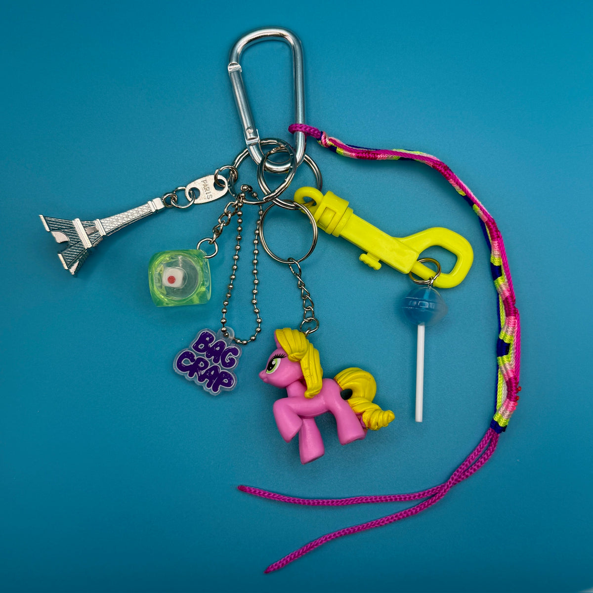 Pink and Yellow 'My Little Pony'   Pack - vintage bag charm packs nostalgia vintage y2k vintage keychain vintage charms for bag nostalgia vintage keychains y2k collectible - Bag Crap