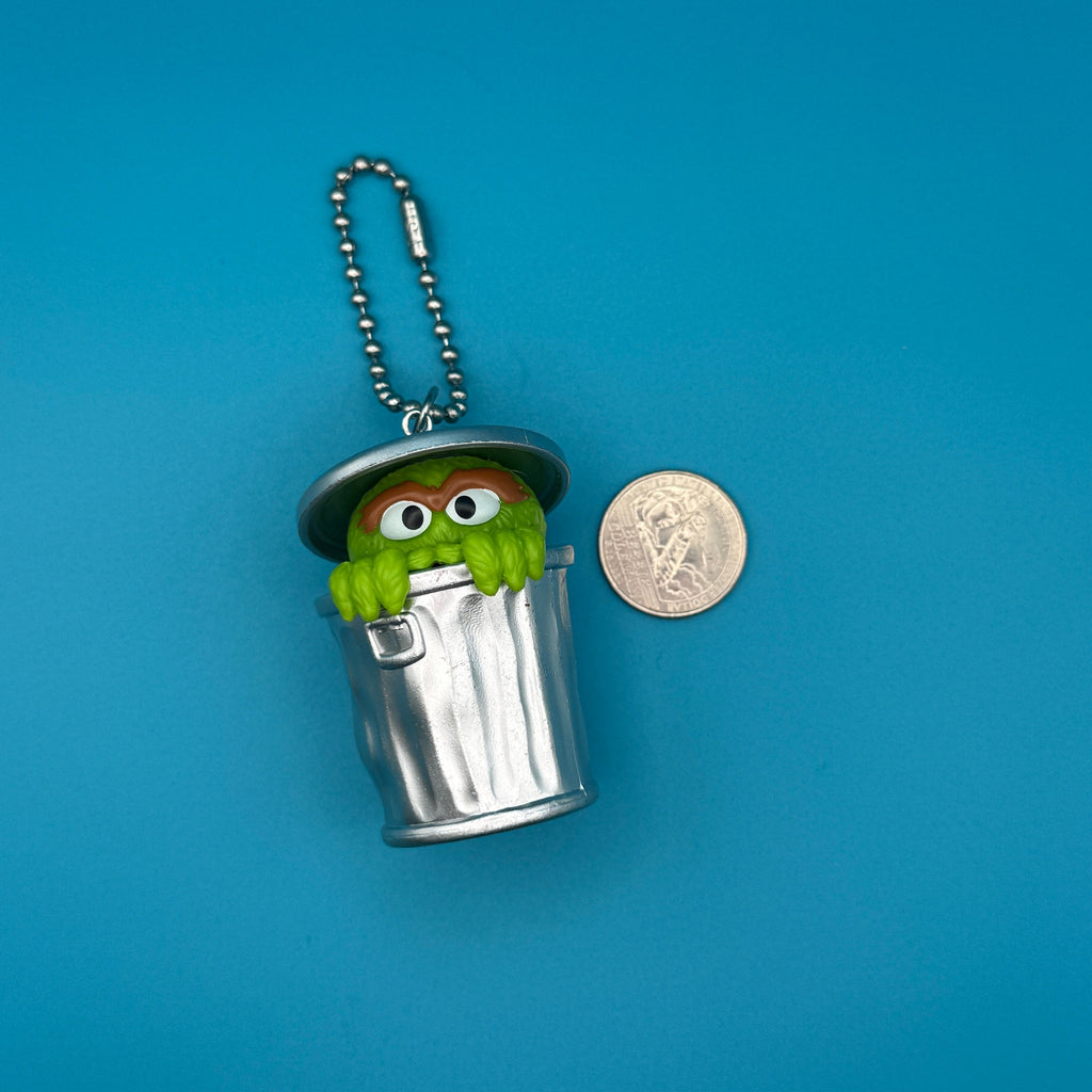 Vintage Sesame Street Toy Bag Charms - B. Oscar the Grouch Toy Charm