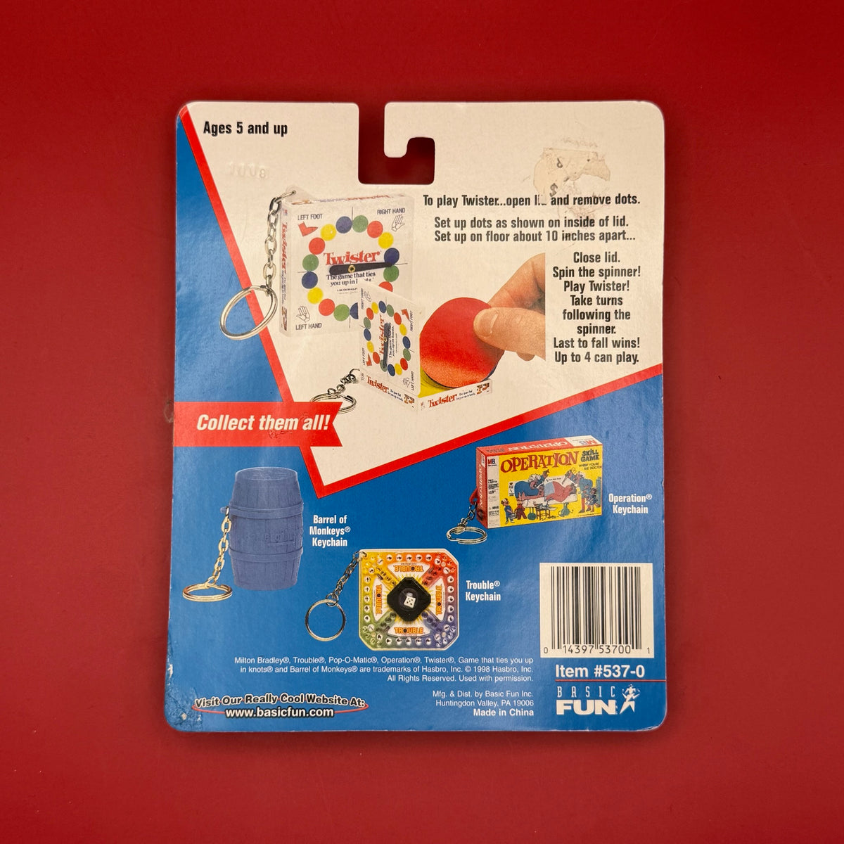 NIB 90s  : Twister Game -  vintage keychain vintage charms for bag nostalgia vintage keychains y2k collectible - Bag Crap