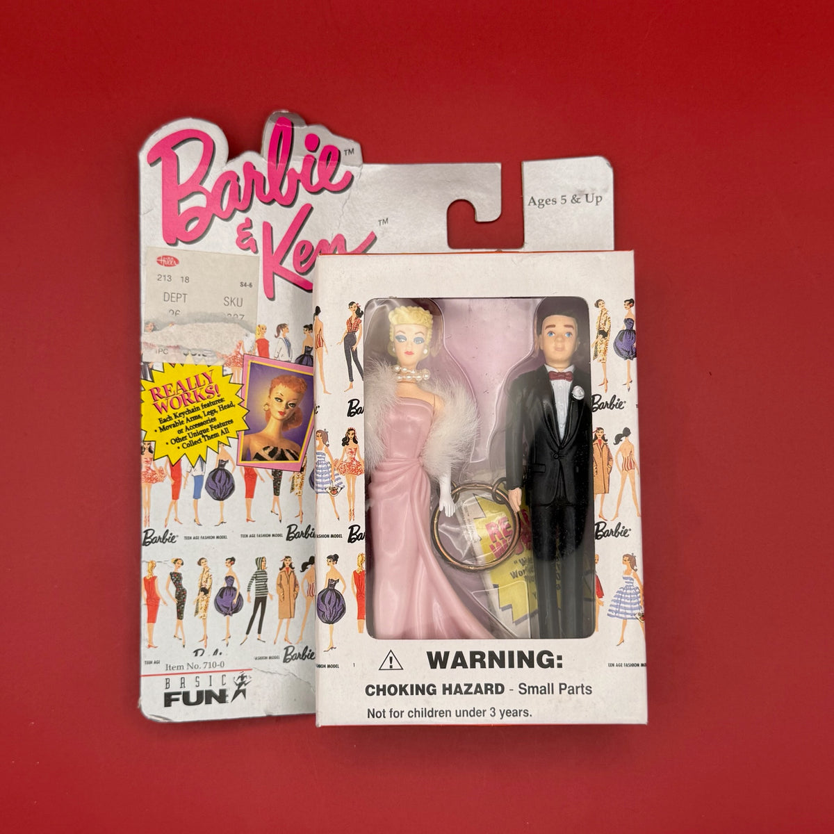NIB 90s  : Mattel Barbie and Ken Doll Set - barbie doll toy pink rare vintage keychain vintage charms for bag nostalgia vintage keychains y2k collectible - Bag Crap