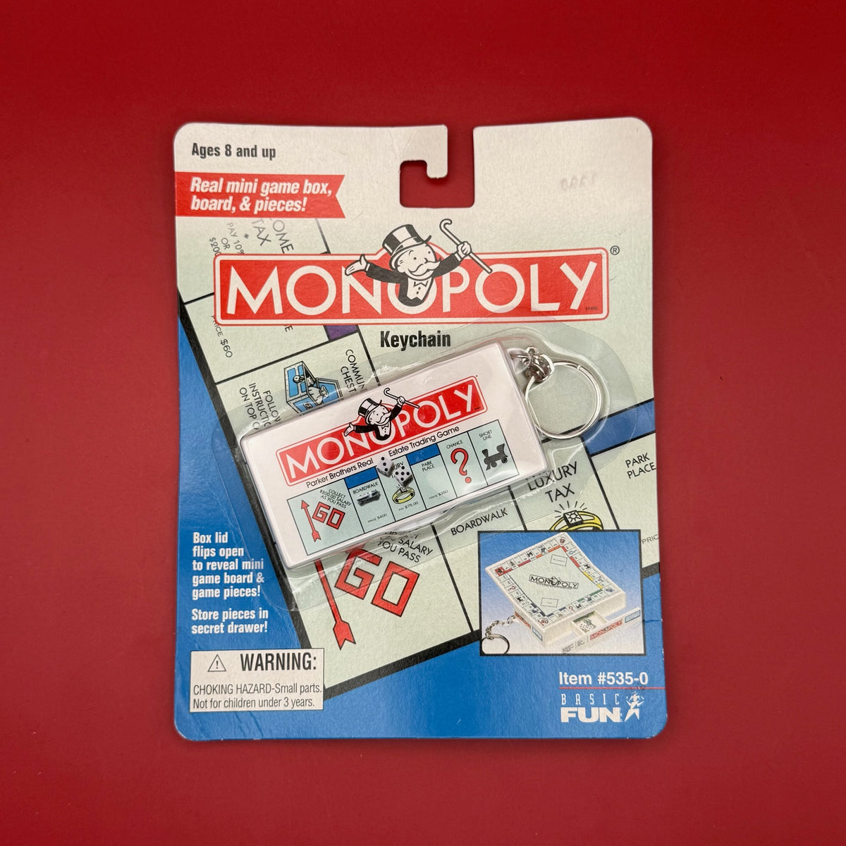 NIB 90s  : Monopoly Game -  vintage keychain vintage charms for bag nostalgia vintage keychains y2k collectible - Bag Crap