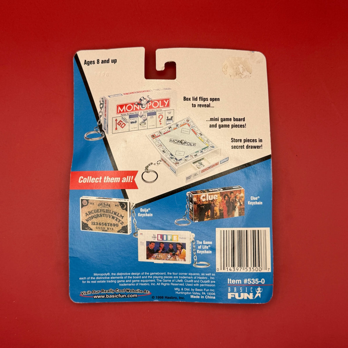 NIB 90s  : Monopoly Game -  vintage keychain vintage charms for bag nostalgia vintage keychains y2k collectible - Bag Crap