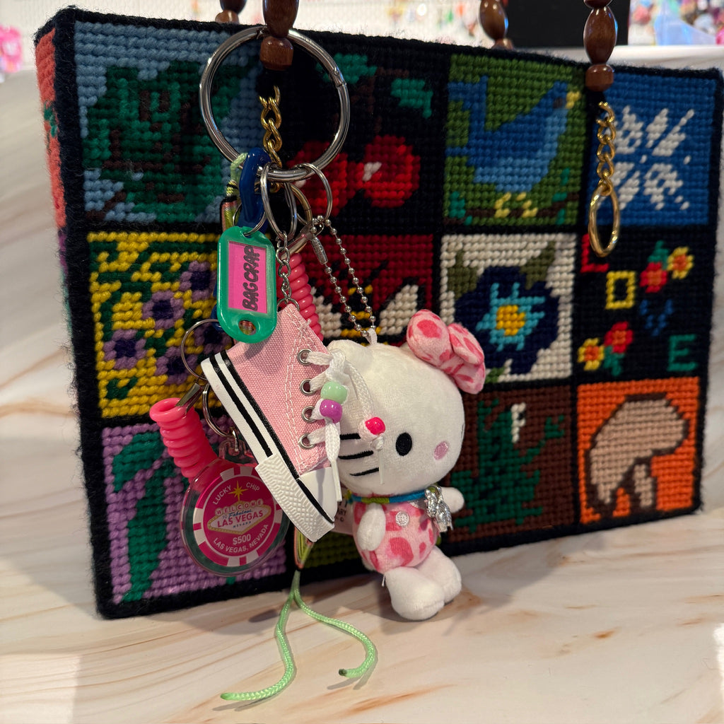 Vintage Hello Kitty and Pink Converse Keychain and Bag Charm Pack