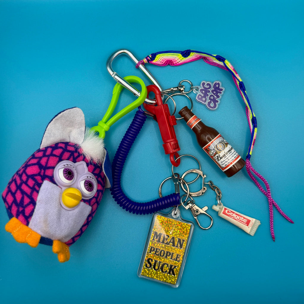 Vintage Y2K Purple Furby Plush Bag Charm Pack