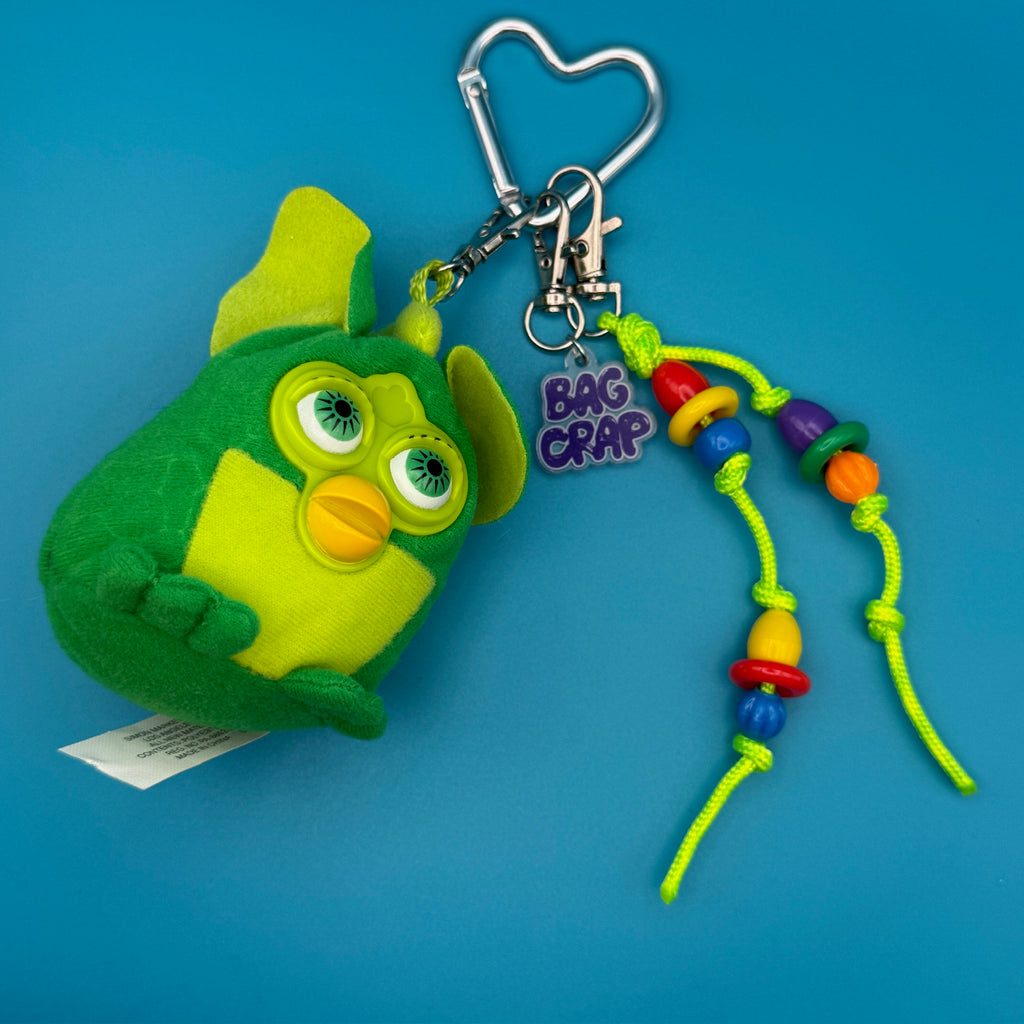 Vintage Y2K Green Furby Plush Bag Charm Pack