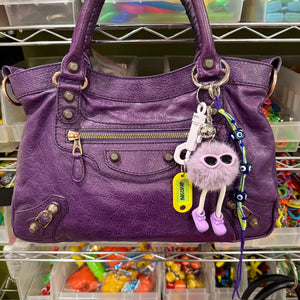 Purple Pom Pom Evil Eye   Pack - vintage bag charm packs nostalgia vintage y2k vintage keychain vintage charms for bag nostalgia vintage keychains y2k collectible - Bag Crap