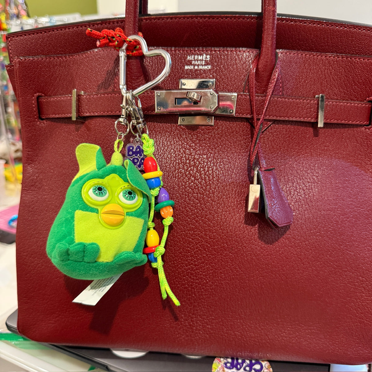 Green Furby Plush   Pack - vintage bag charm packs nostalgia vintage y2k vintage keychain vintage charms for bag nostalgia vintage keychains y2k collectible - Bag Crap