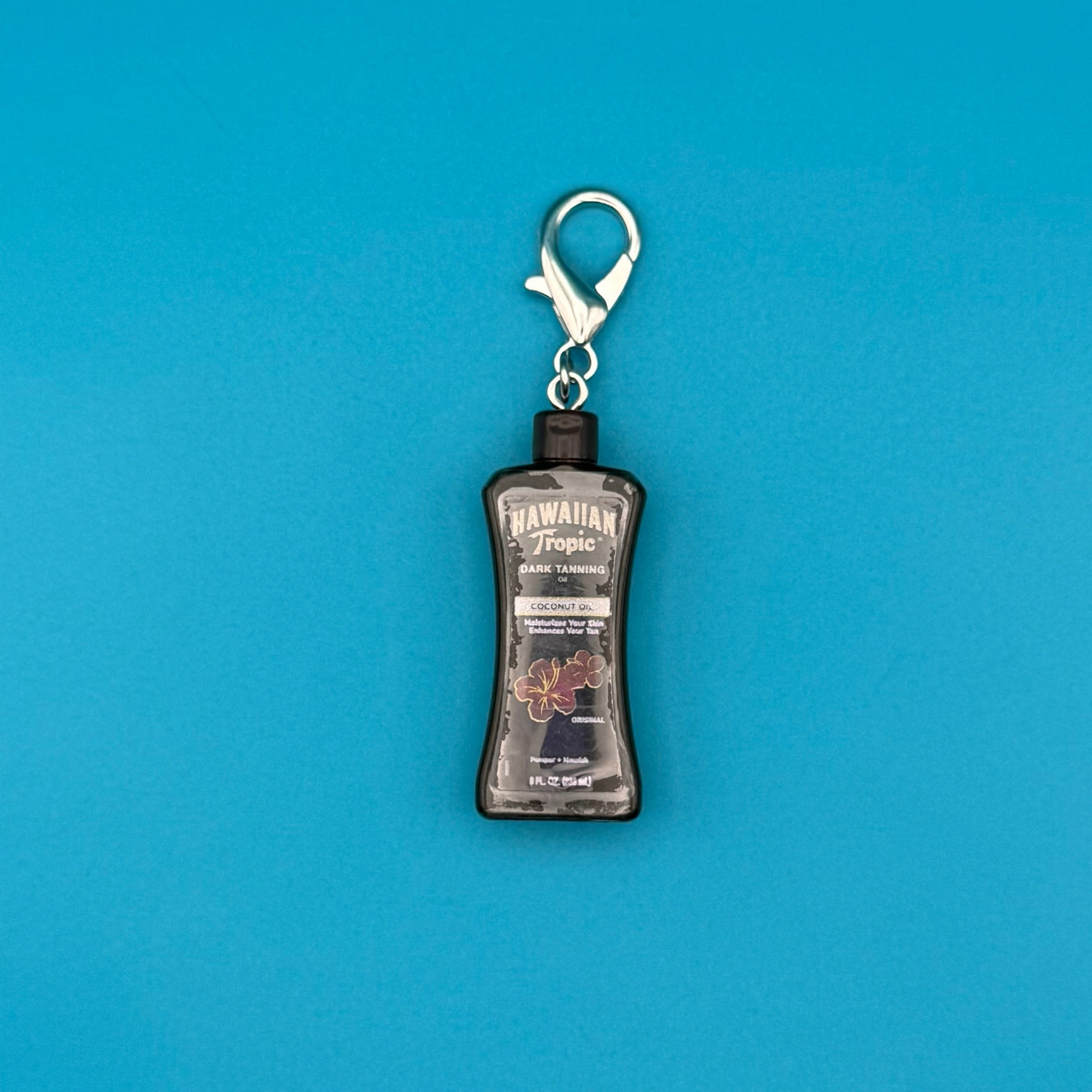 Mini Hawaiian Tropic Coconut Tanning Oil -  vintage keychain vintage charms for bag nostalgia vintage keychains y2k collectible - Bag Crap