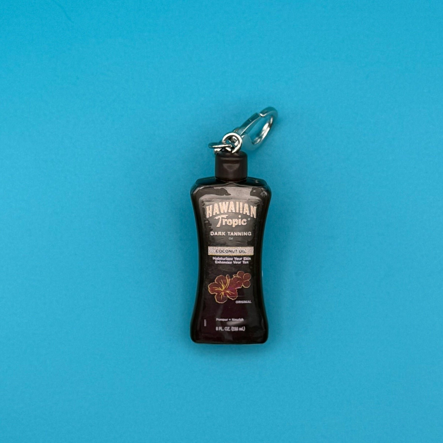 Mini Hawaiian Tropic Coconut Tanning Oil -  vintage keychain vintage charms for bag nostalgia vintage keychains y2k collectible - Bag Crap