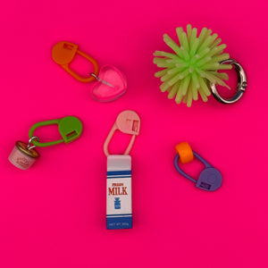 Bag Crap - Trinket Shoe Charm Set: Green Pom Pom + Milk
