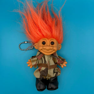 4'  90s Troll Doll  : Camouflage Troll - troll charms troll keychains vintage keychain vintage charms for bag nostalgia vintage keychains y2k collectible - Bag Crap