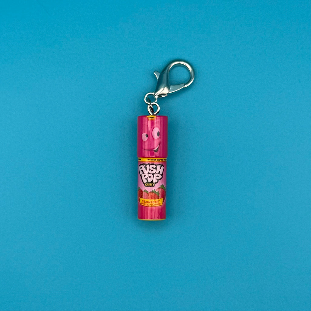 Mini Strawberry Push Pop Candy Bag Charm