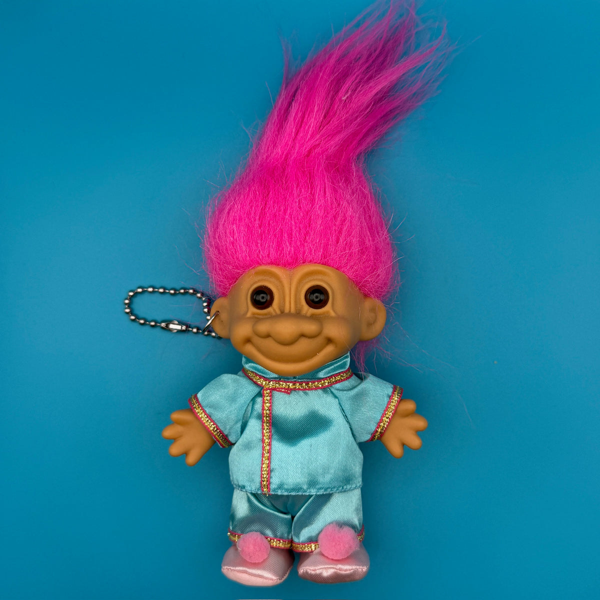 6'  90s Troll Doll  : Pajama Troll with Pink Hair - troll charms troll keychains vintage keychain vintage charms for bag nostalgia vintage keychains y2k collectible - Bag Crap