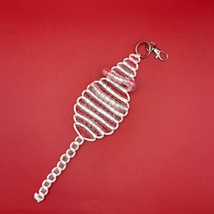 White Mouse Bead Buddy -  vintage keychain vintage charms for bag nostalgia vintage keychains y2k collectible - Bag Crap