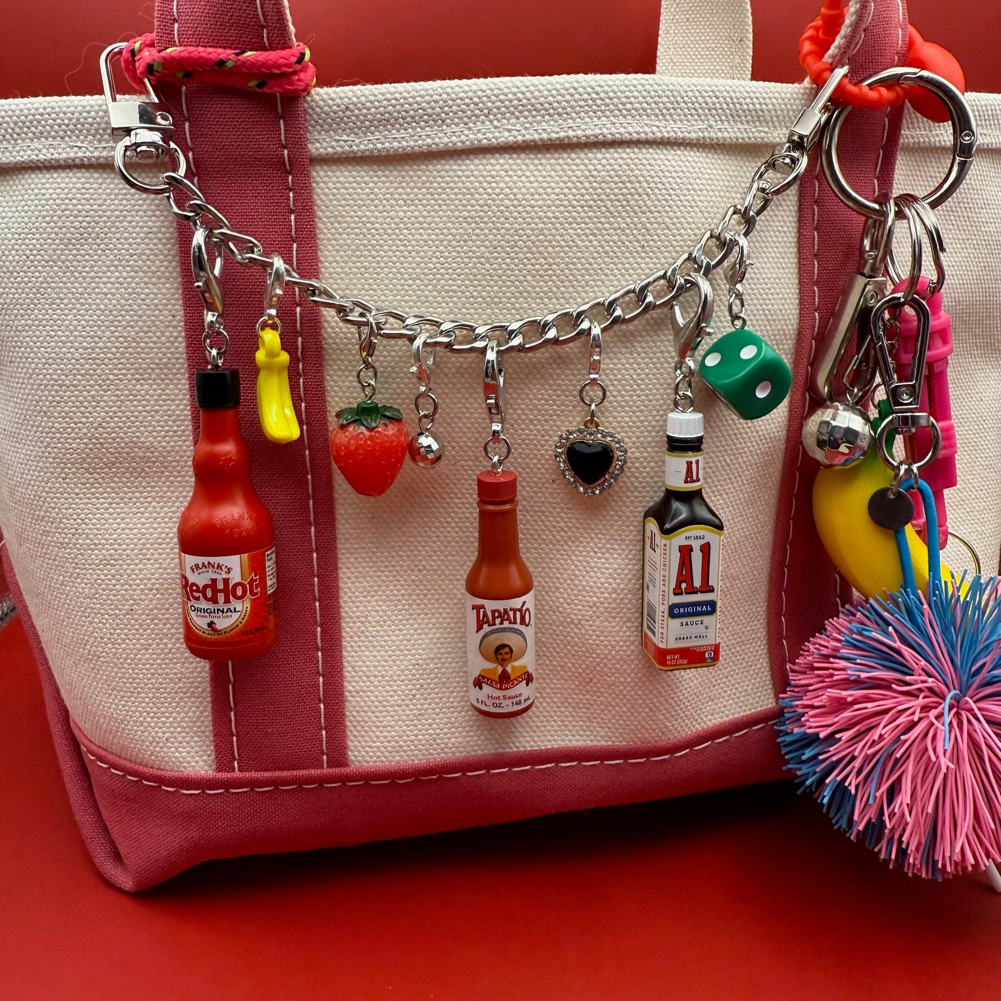 Mini Frank's RedHot Sauce -  vintage keychain vintage charms for bag nostalgia vintage keychains y2k collectible - Bag Crap