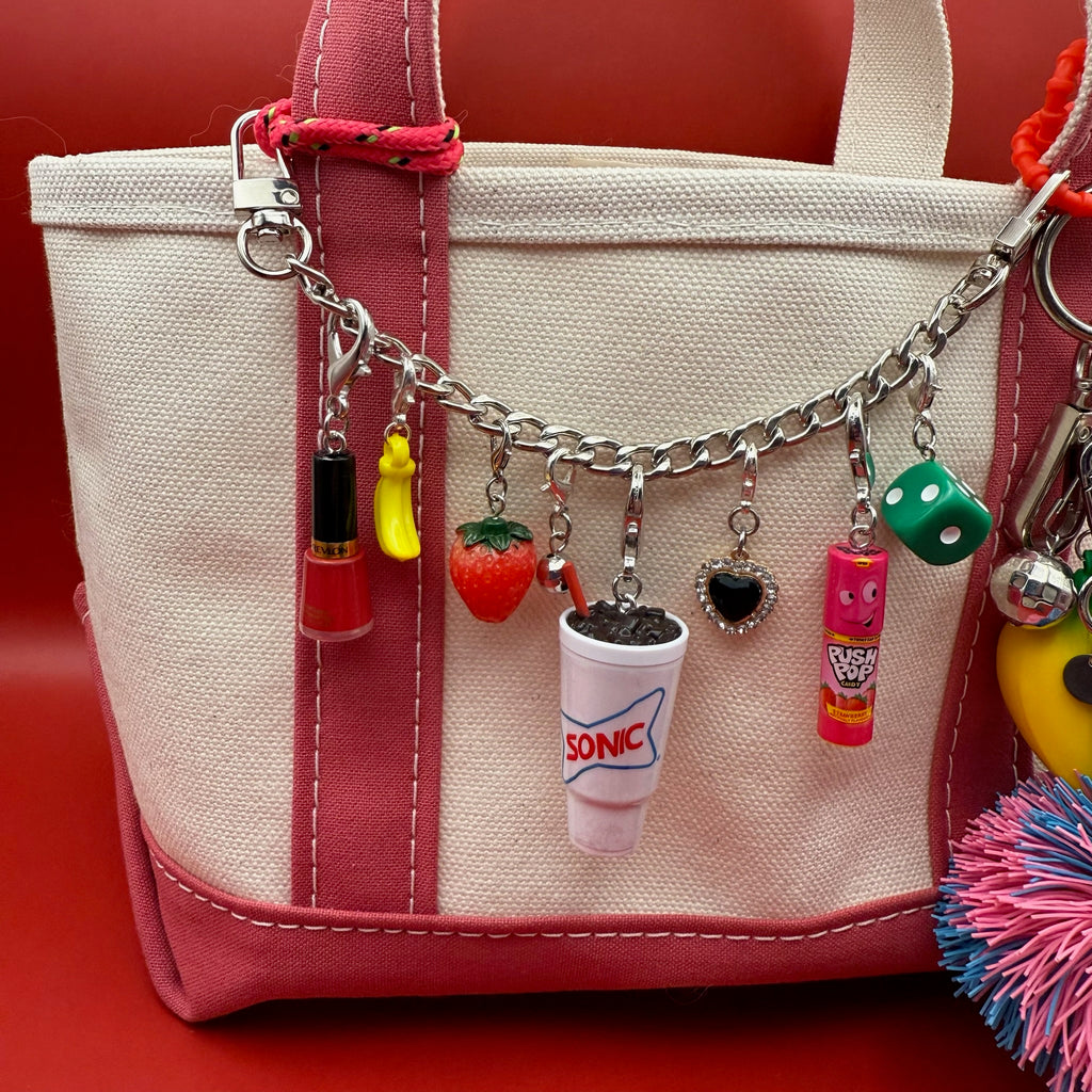 Mini Strawberry Push Pop Candy Bag Charm