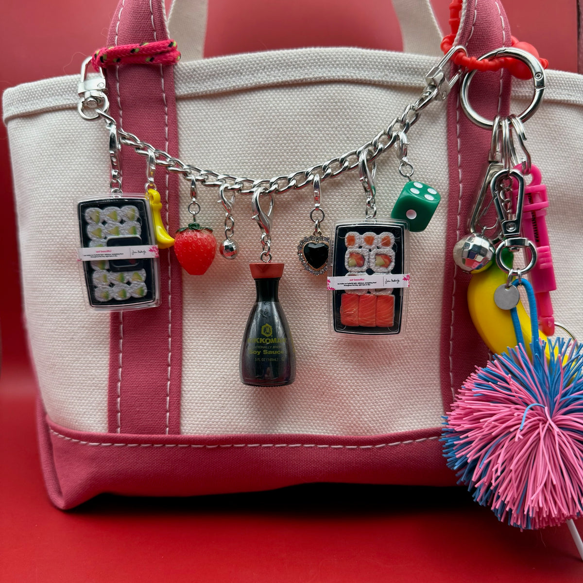 Mini Salmon Sushi -  vintage keychain vintage charms for bag nostalgia vintage keychains y2k collectible - Bag Crap