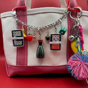 Mini Super Salmon Light Sushi Set -  vintage keychain vintage charms for bag nostalgia vintage keychains y2k collectible - Bag Crap