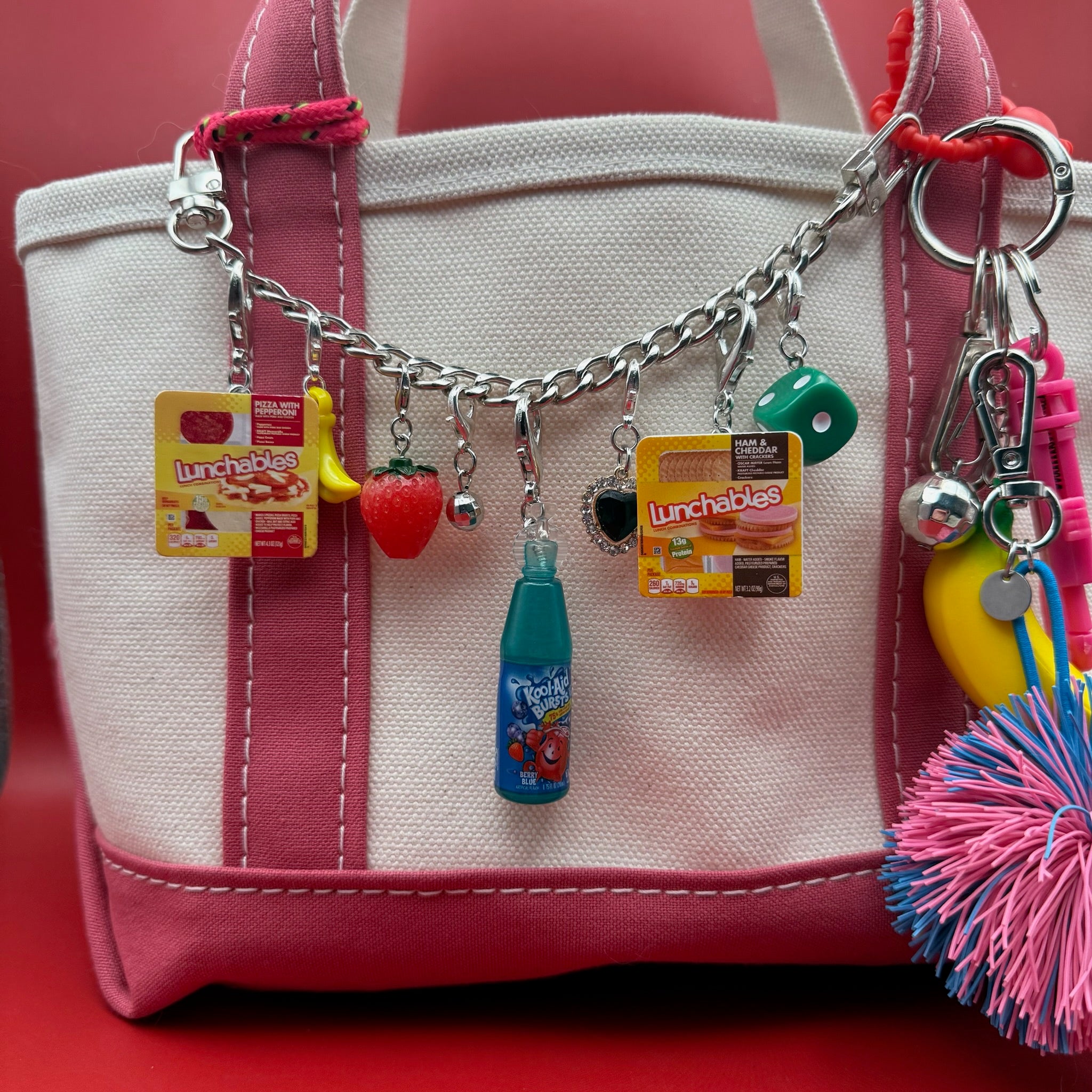 Mini Ham and Cheddar Lunchables -  vintage keychain vintage charms for bag nostalgia vintage keychains y2k collectible - Bag Crap