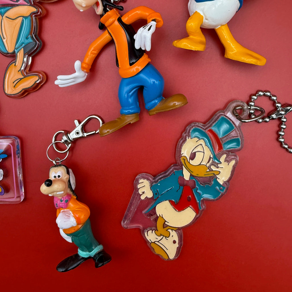 Vintage Disney Character Bag Charms: Goofy, Donald Duck
