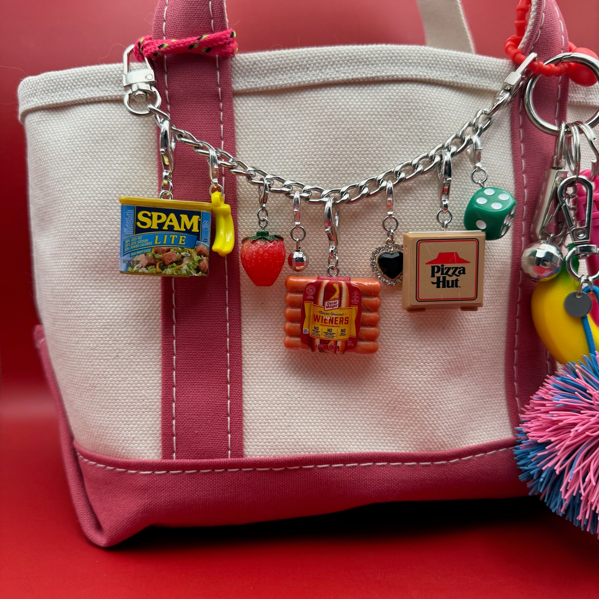 Mini Oscar Mayer Classic Hot Dogs - bodega food grocery nyc ny apple fruit vegetables fun vintage keychain vintage charms for bag nostalgia vintage keychains y2k collectible - Bag Crap