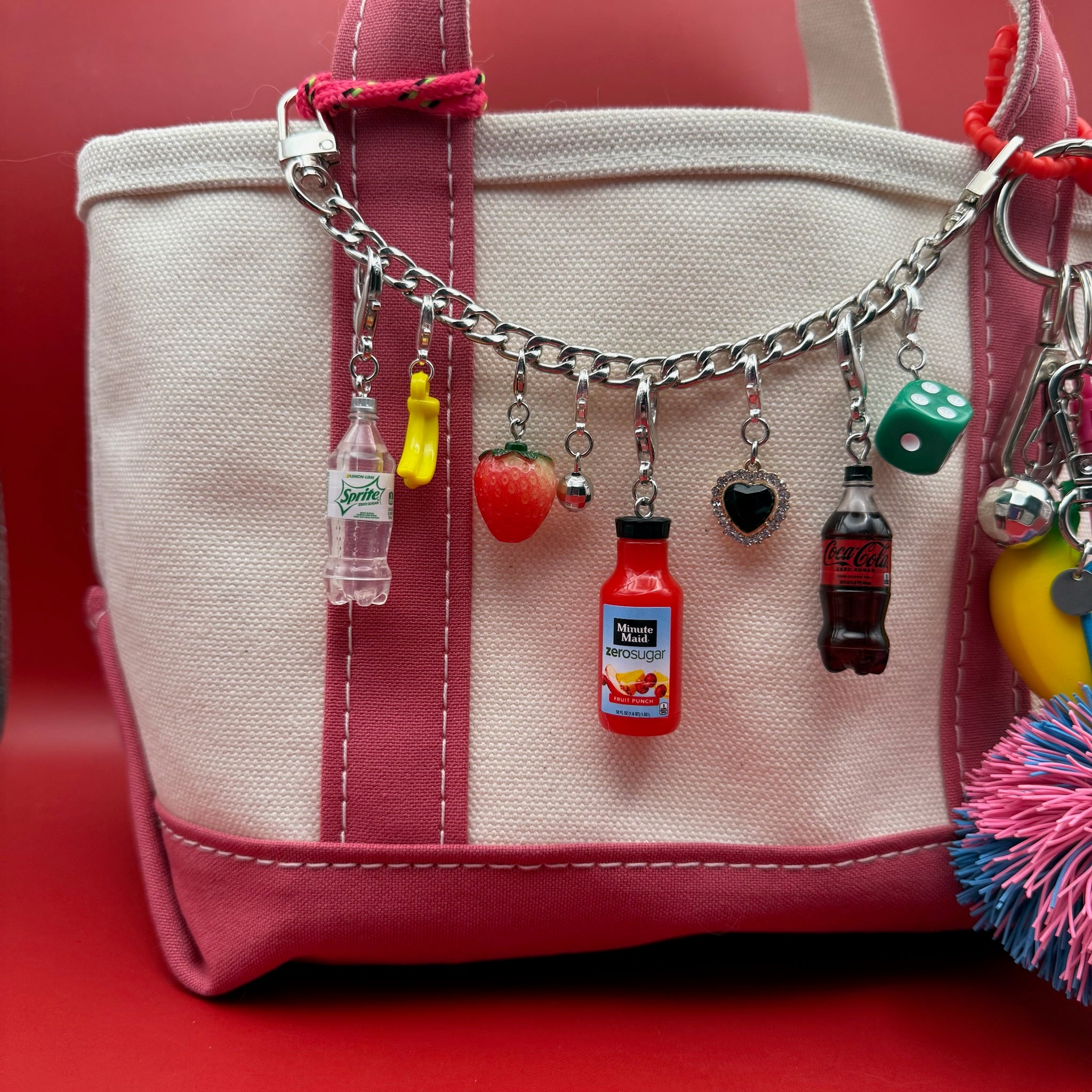 Mini Minute Maid Zero Sugar Fruit Punch - bodega food grocery nyc ny apple fruit vegetables fun vintage keychain vintage charms for bag nostalgia vintage keychains y2k collectible - Bag Crap