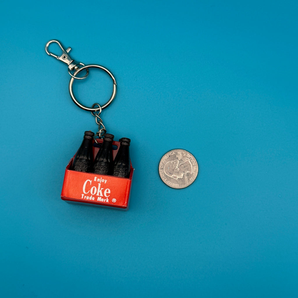 Vintage Mini Soda Bottle Bag Charms: Coke, Dr.Pepper, 7Up, Pepsi