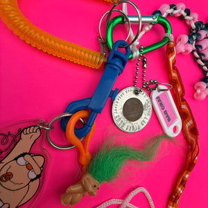 Bag Crap - Beaded Lizard Mini Troll Coin Vintage Keychain & Bag Charm Pack