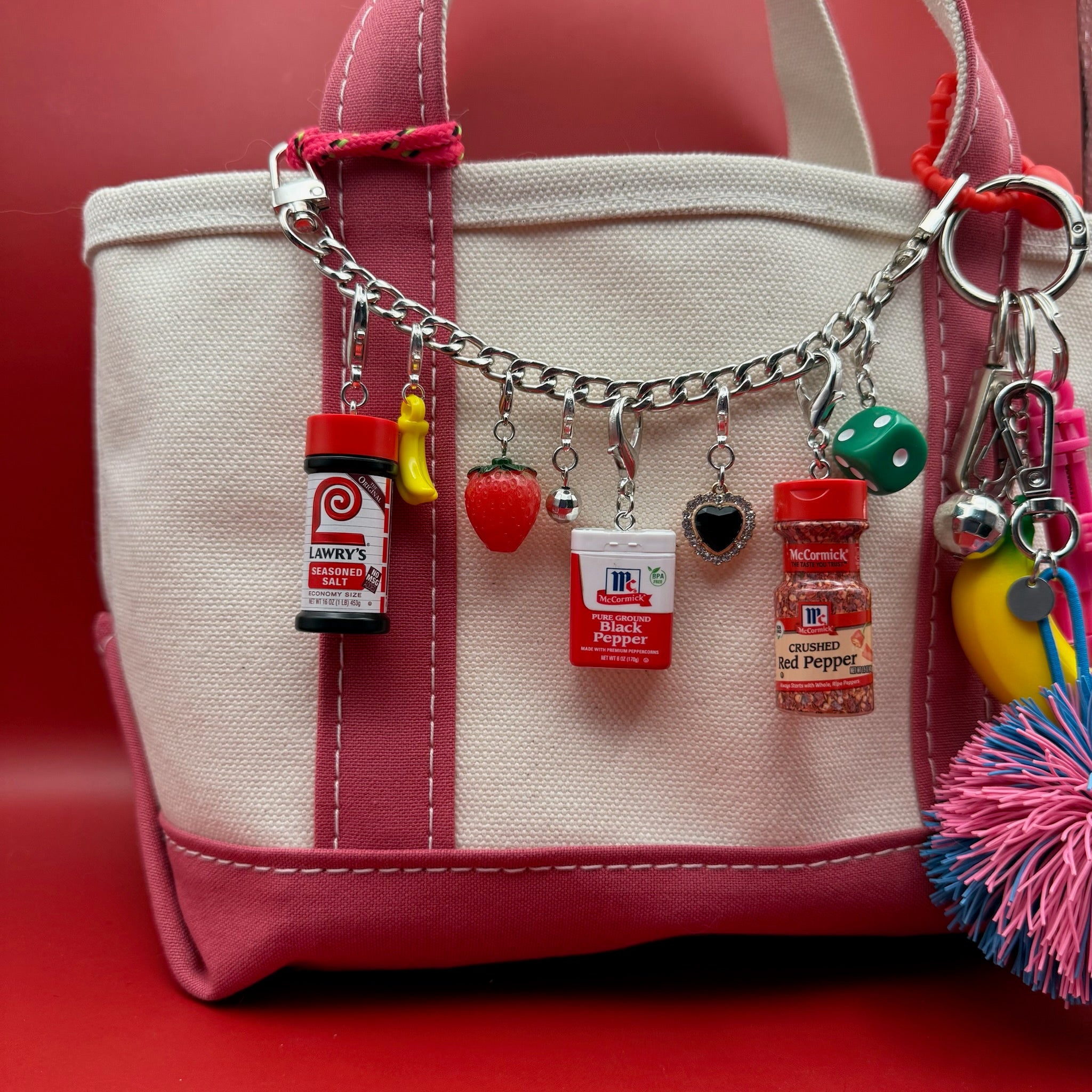Mini McCormick Crushed Red Pepper - bodega food grocery nyc ny apple fruit vegetables fun vintage keychain vintage charms for bag nostalgia vintage keychains y2k collectible - Bag Crap