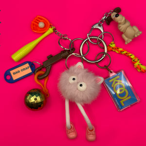 Bag Crap - Leggy Pom Pom Monster Gromit and Disco Ball Keychain and Charm Pack