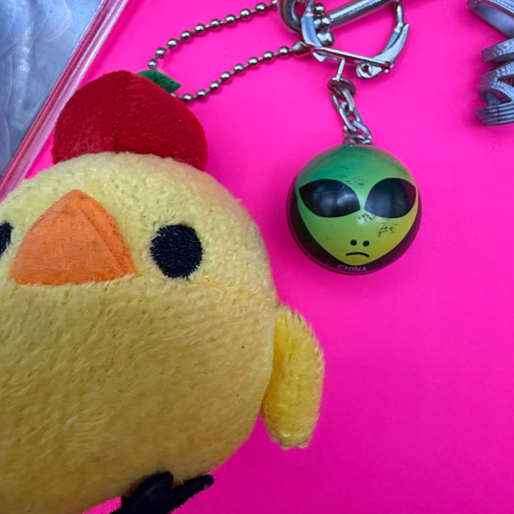Plush Chick Alien Barbie Heel Vintage Keychain & Charm Pack
