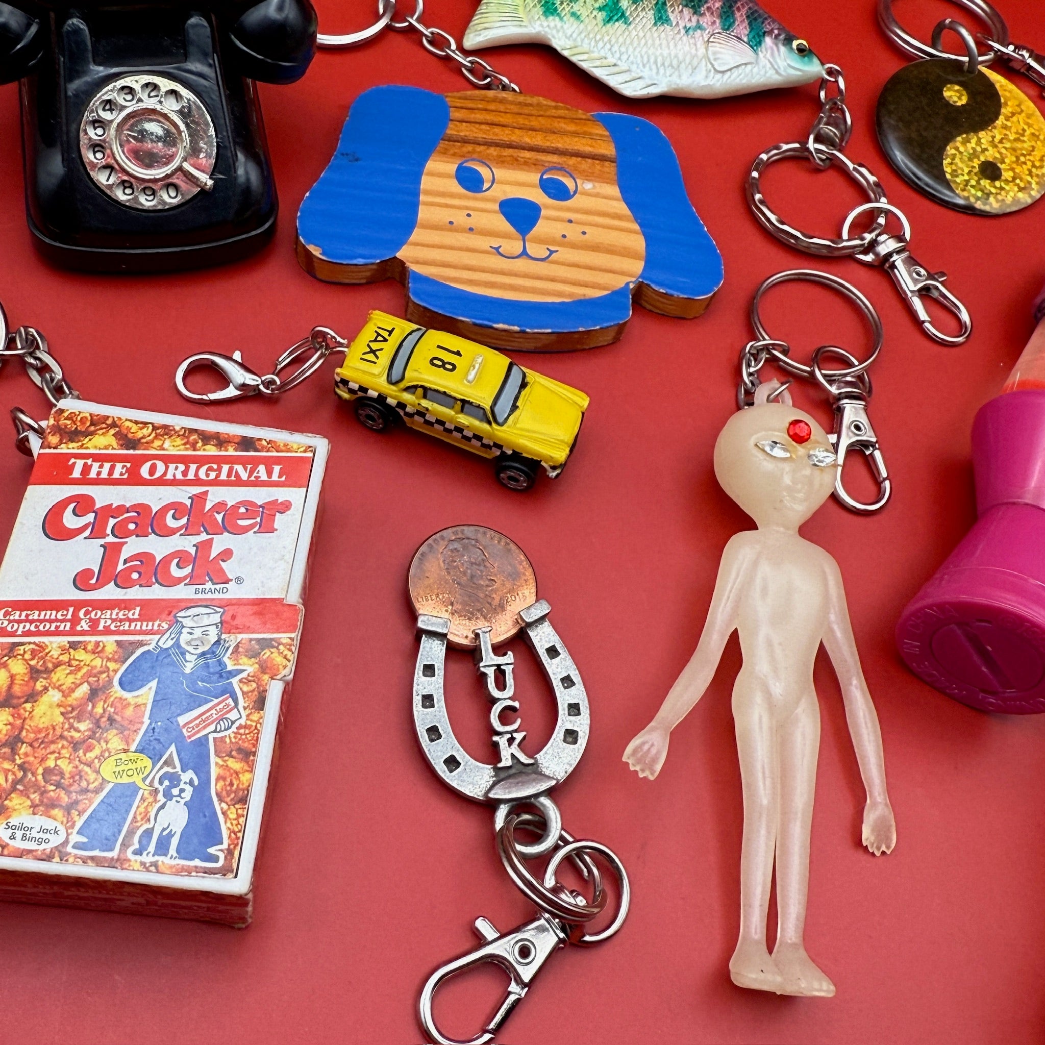 1970s-1990s  s &  s: Lava Lamp, Alien -  vintage keychain vintage charms for bag nostalgia vintage keychains y2k collectible - Bag Crap