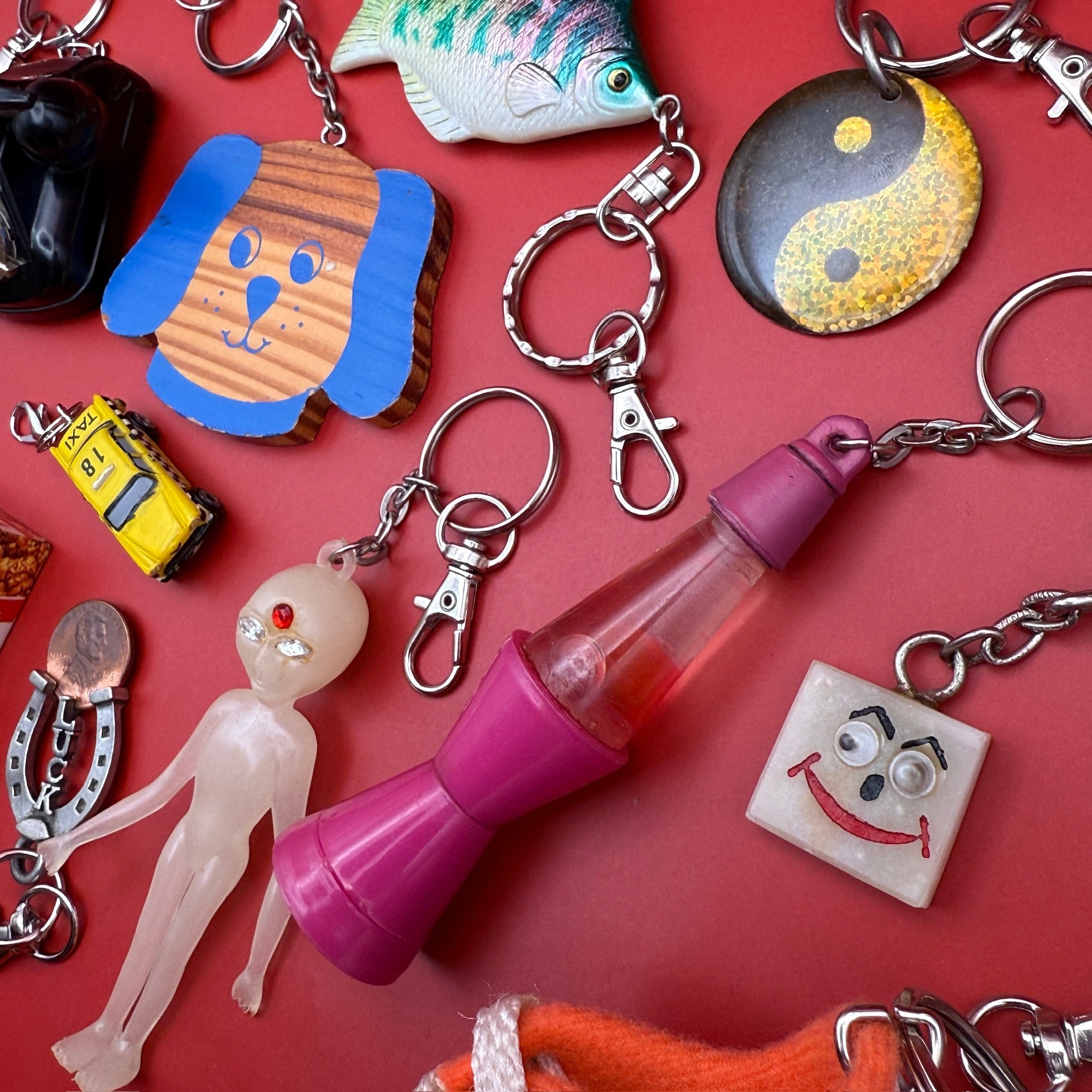 1970s-1990s  s &  s: Lava Lamp, Alien -  vintage keychain vintage charms for bag nostalgia vintage keychains y2k collectible - Bag Crap