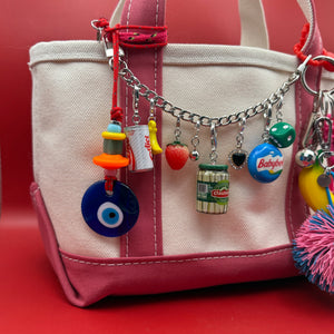 Red Evil Eye Aventurine Beaded Paracord -  vintage keychain vintage charms for bag nostalgia vintage keychains y2k collectible - Bag Crap