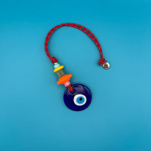 Red Evil Eye Aventurine Beaded Paracord -  vintage keychain vintage charms for bag nostalgia vintage keychains y2k collectible - Bag Crap