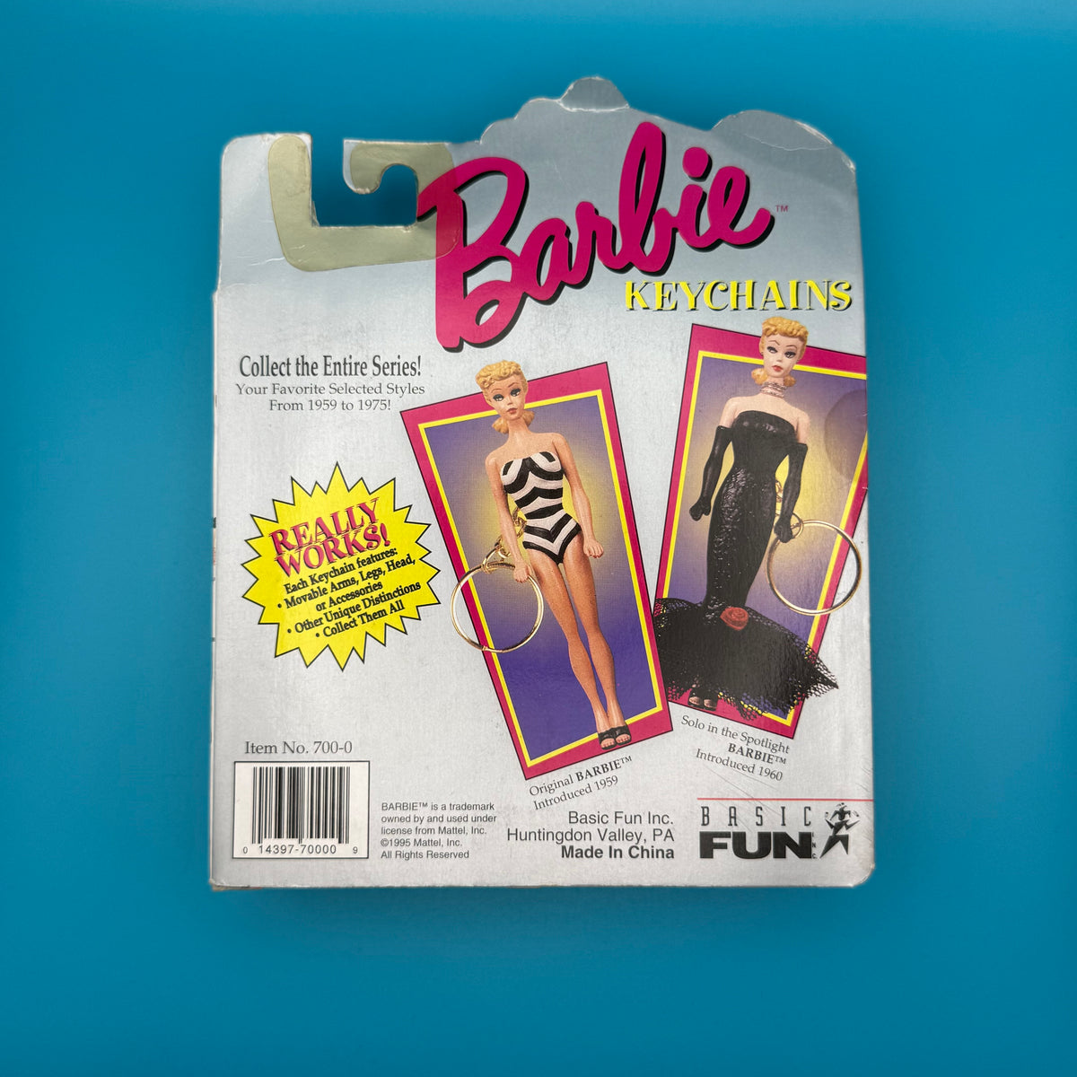 NIB 90s  : Brunette Original Barbie - barbie doll toy pink rare vintage keychain vintage charms for bag nostalgia vintage keychains y2k collectible - Bag Crap
