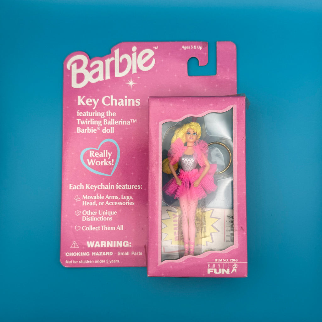 NIB 90s Vintage Keychain: Twirling Ballerina Barbie Doll