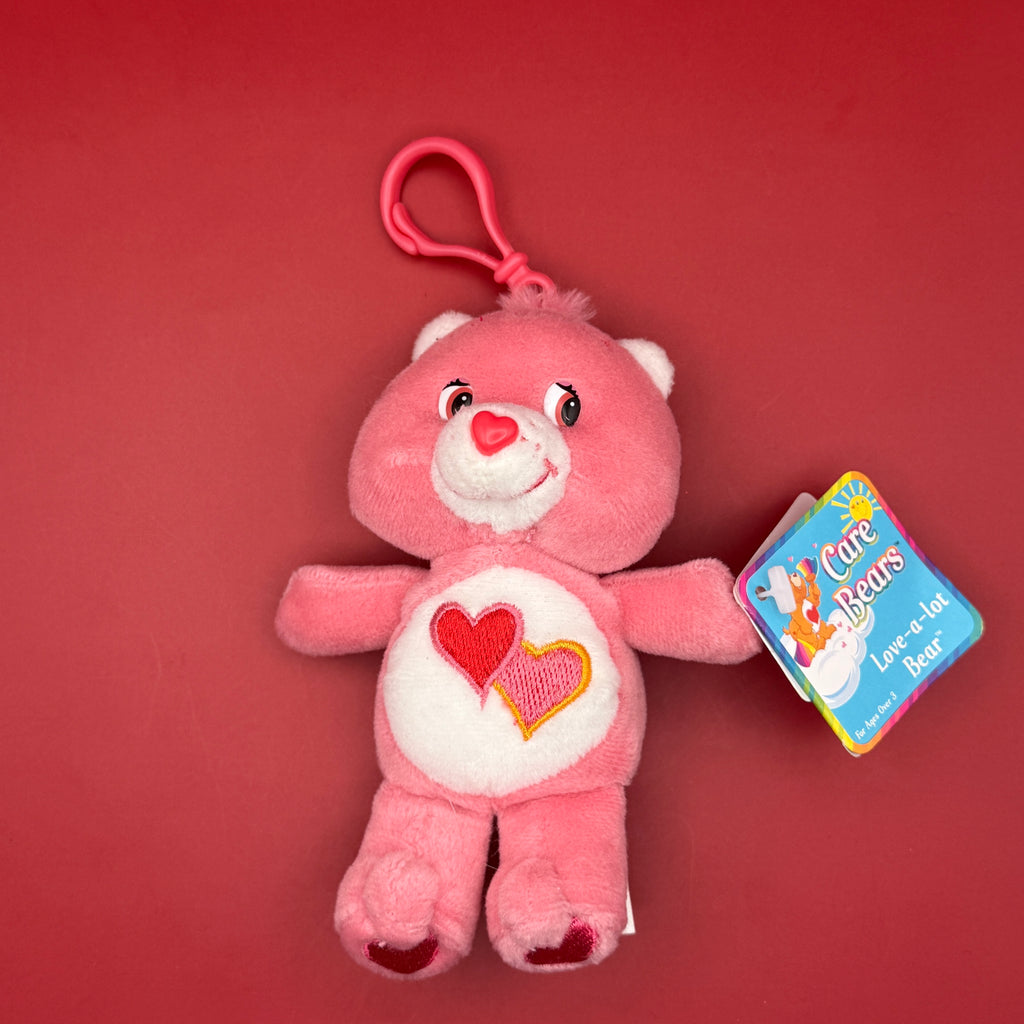 Vintage Deadstock Y2K Plush Care Bear Bag Charms: You Pick - Love-a-Lot Bear Plush Bag Charm