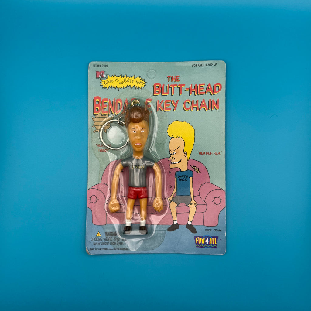 NIB 1997 Vintage Keychain: The Butt-Head Bendable Keychain